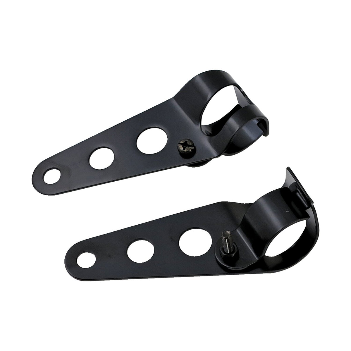 Frisco, side mount headlamp bracket set. Black