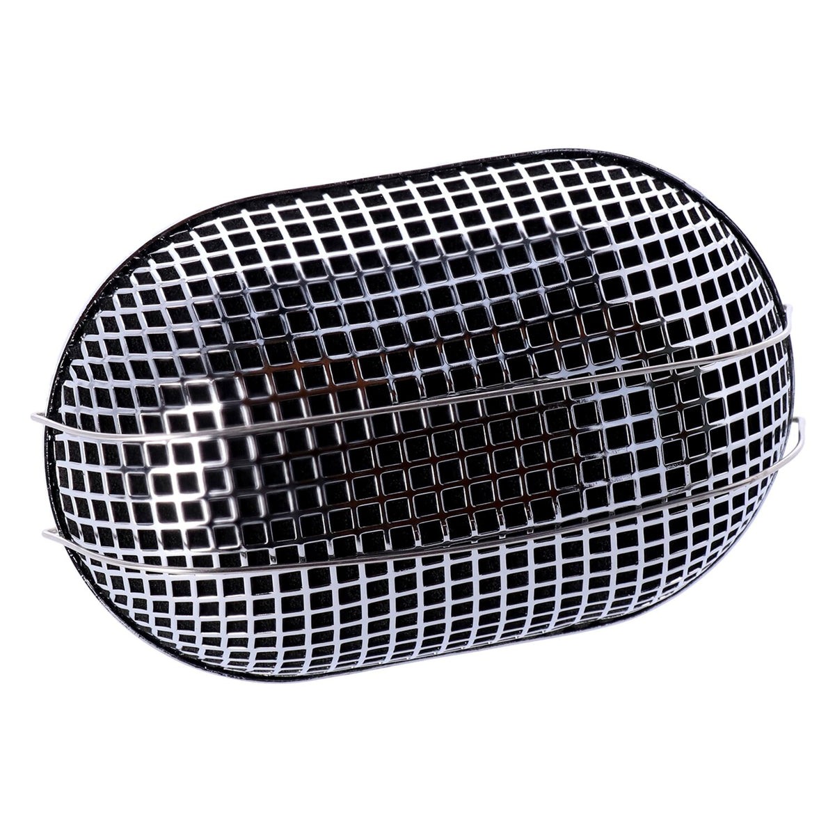 Breather style air cleaner assembly, oval. Chrome
