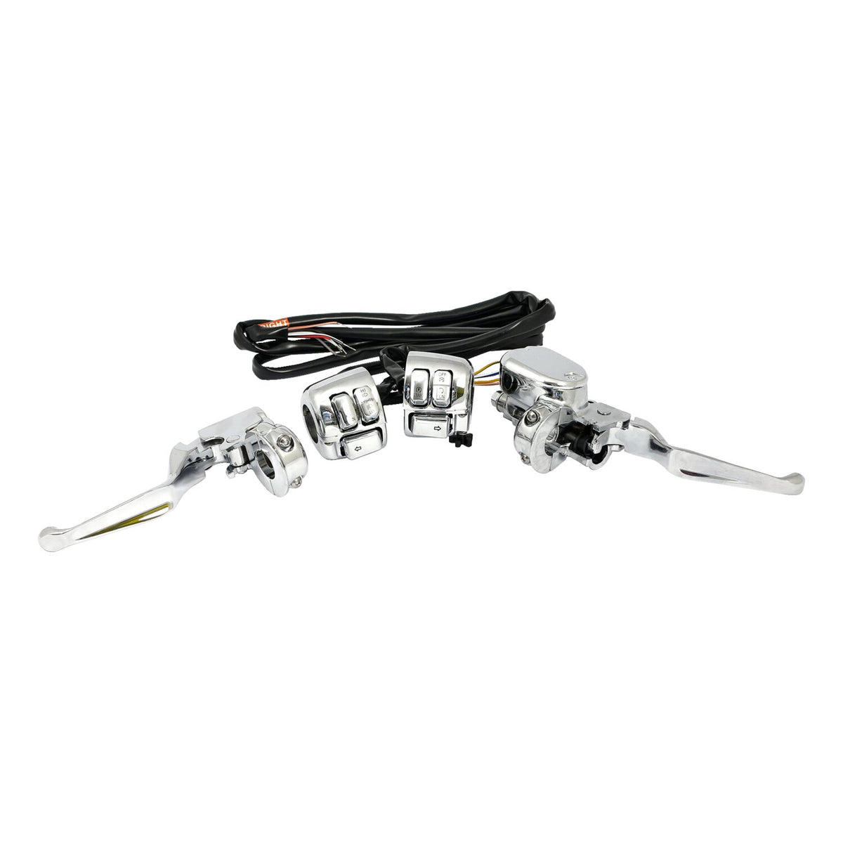 Handlebar control kit chrome 1/2" bore