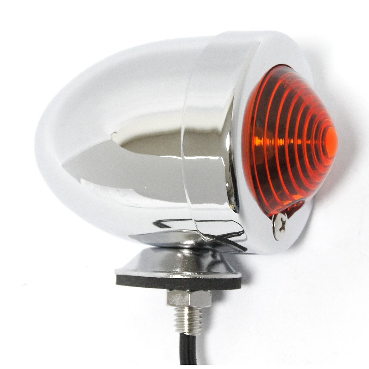Bullet marker light. Chrome. Amber lens. DF. stud mount