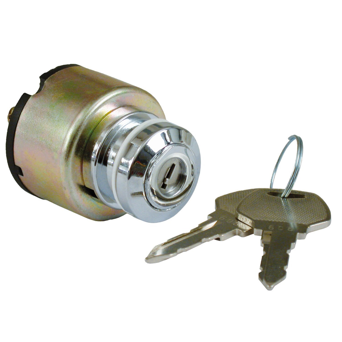 FX style ignition switch 'thick', flat key. Chrome