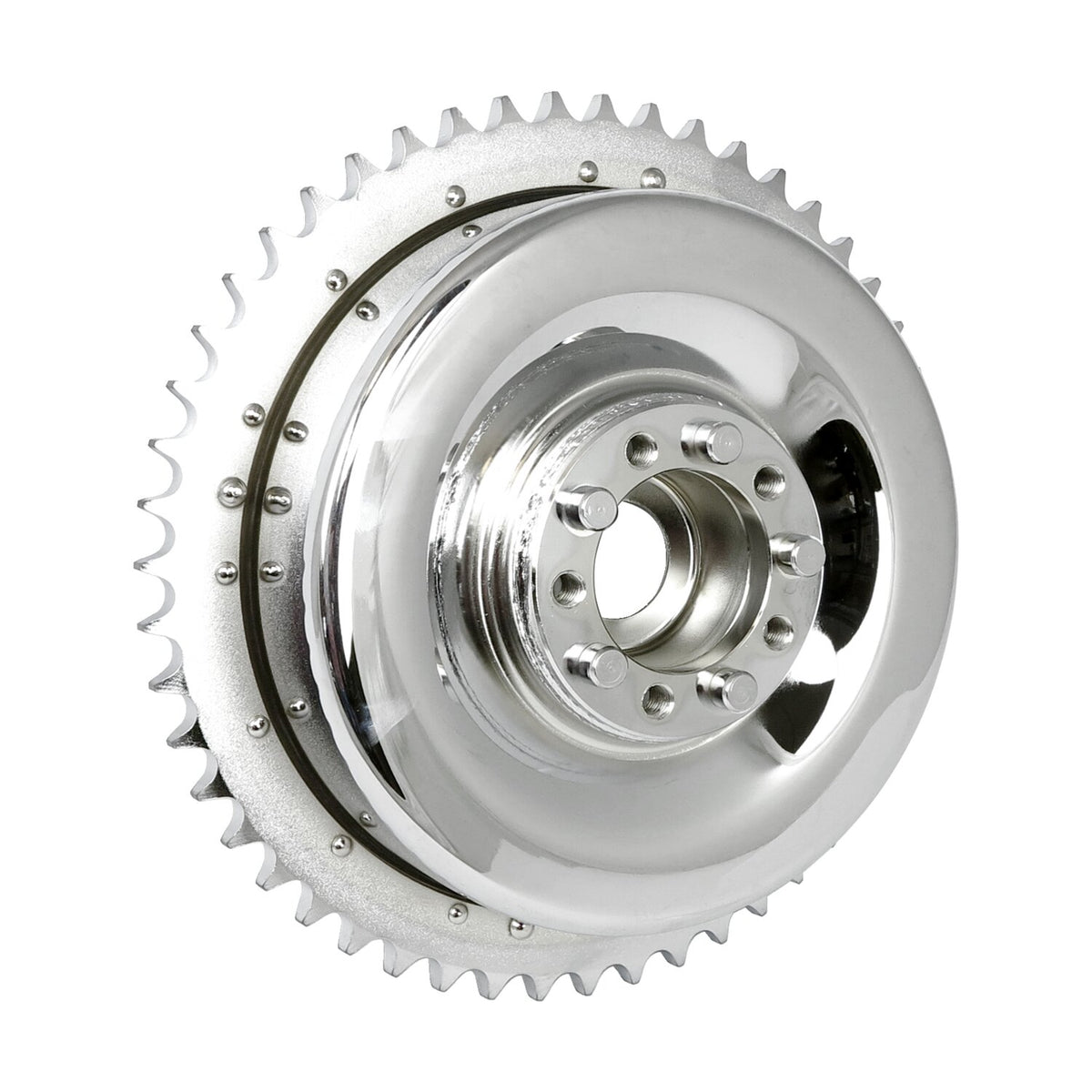 58-62 B.T. Rear brake drum & sprocket. Chrome