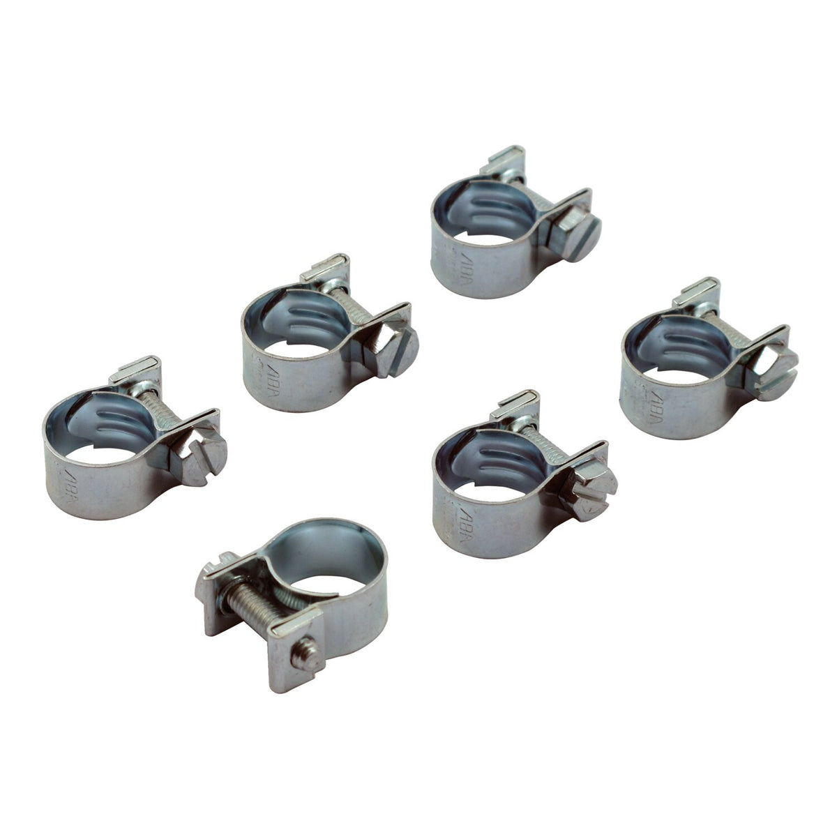 Aba hose clamps, 12mm for 1/4" hose. Zinc plated