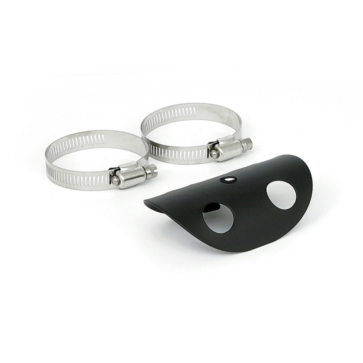 Universal bullet hole heat shield 4" long black
