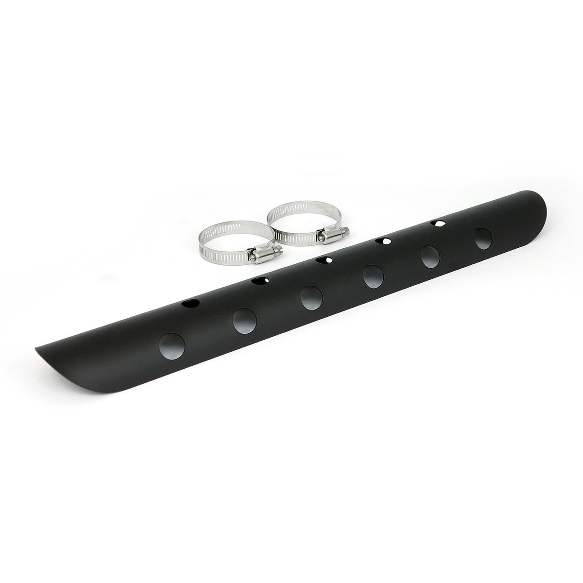 Universal bullet hole heat shield 18" long black