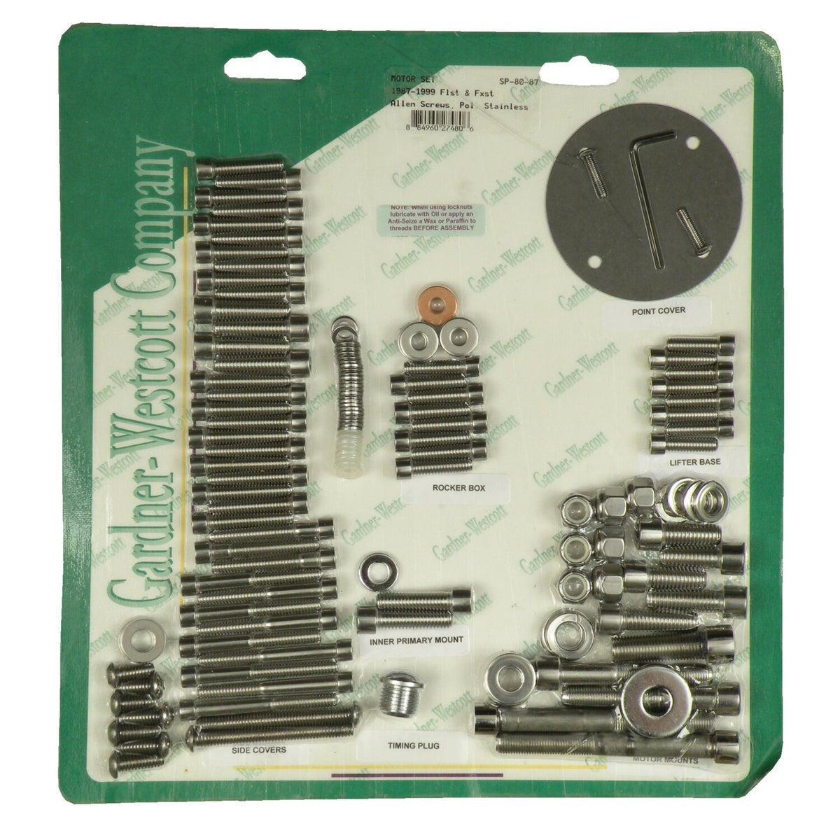 Motor screw set, polished ss allen