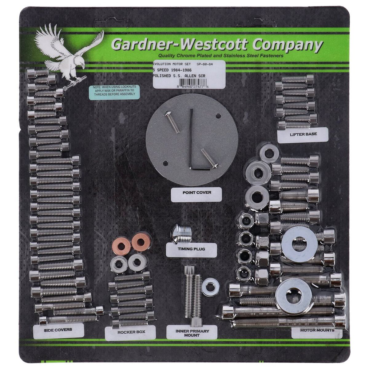 Motor screw set, polished ss allen