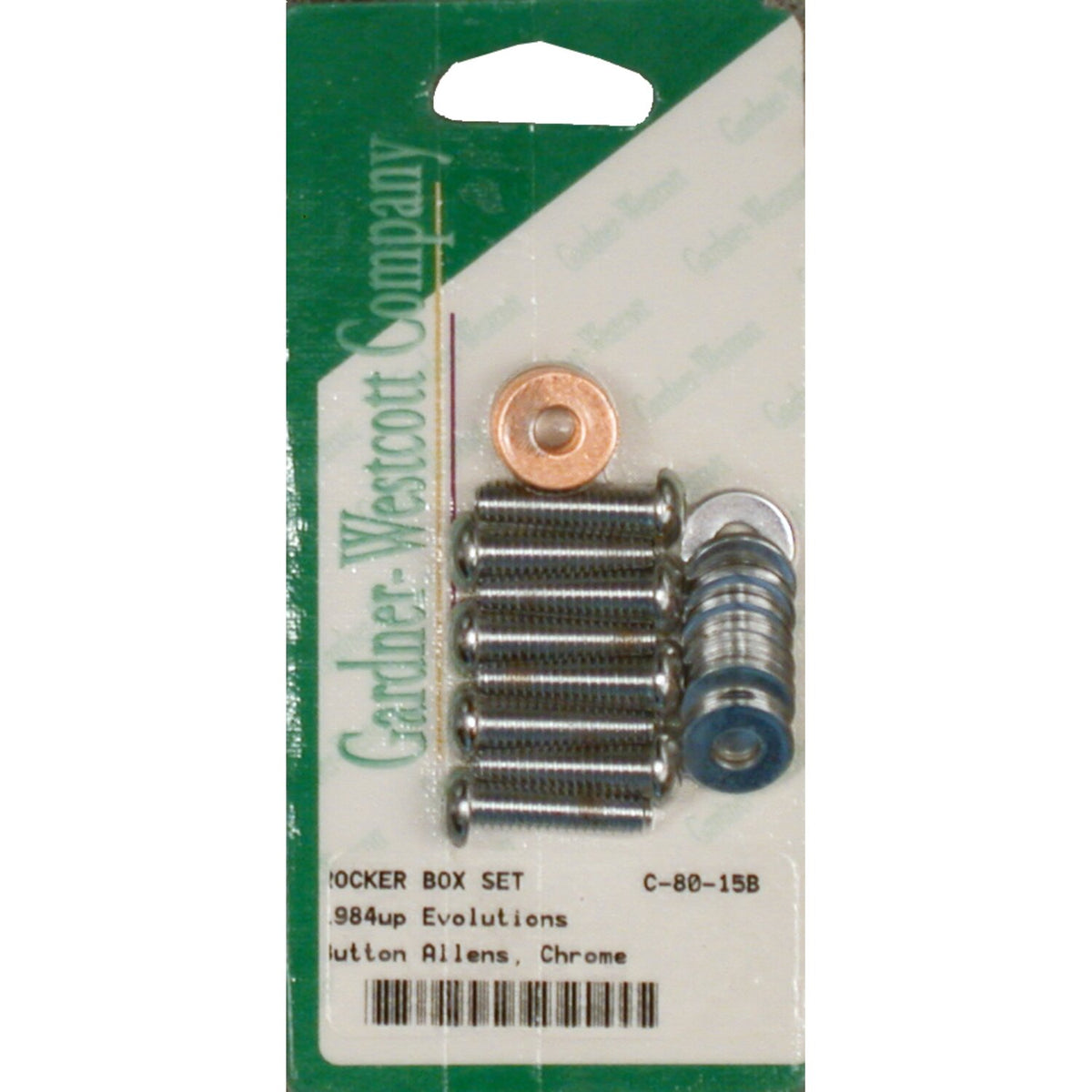 GW, rocker box top bolt kit. Buttonhead, chrome