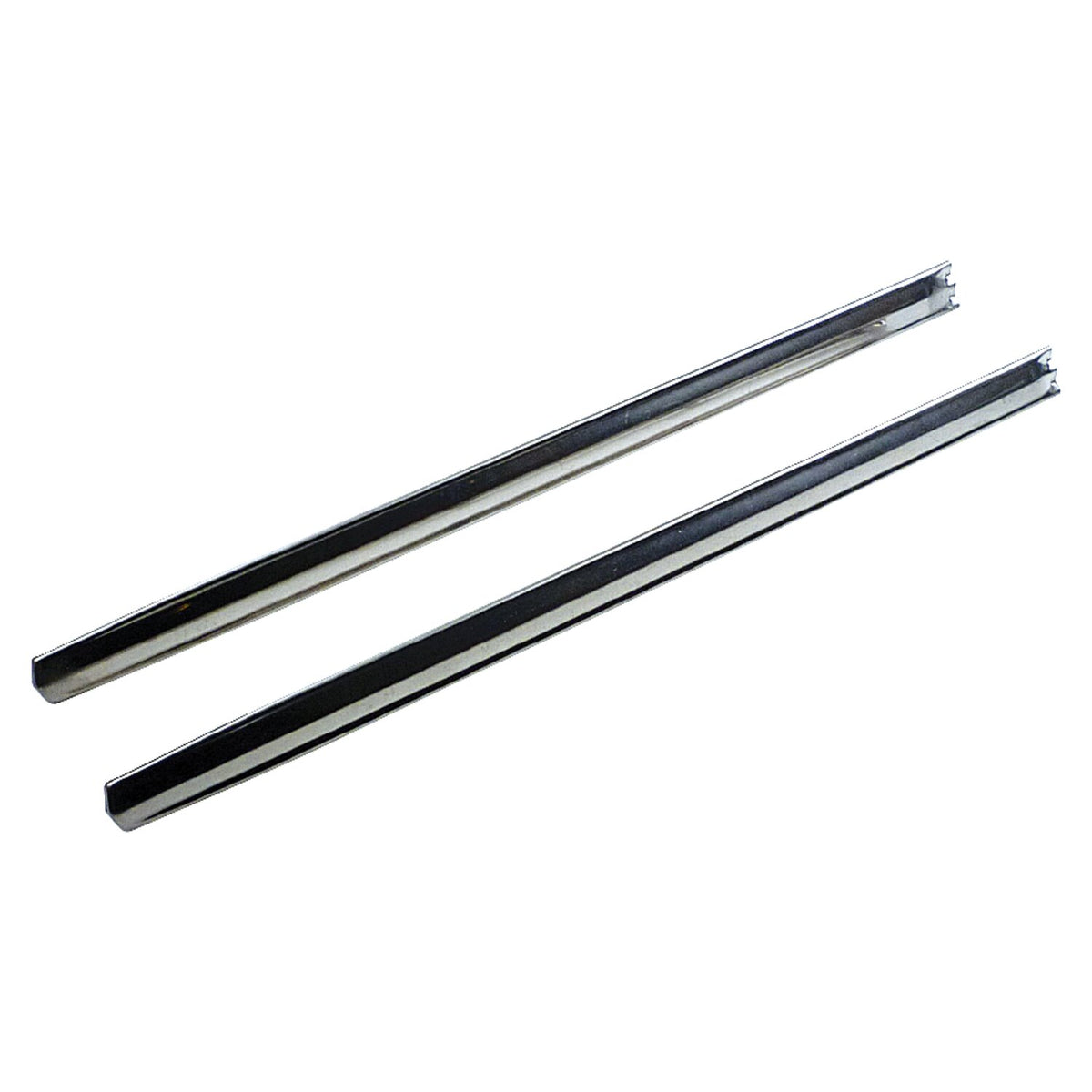 Front fender tip spears, stainless