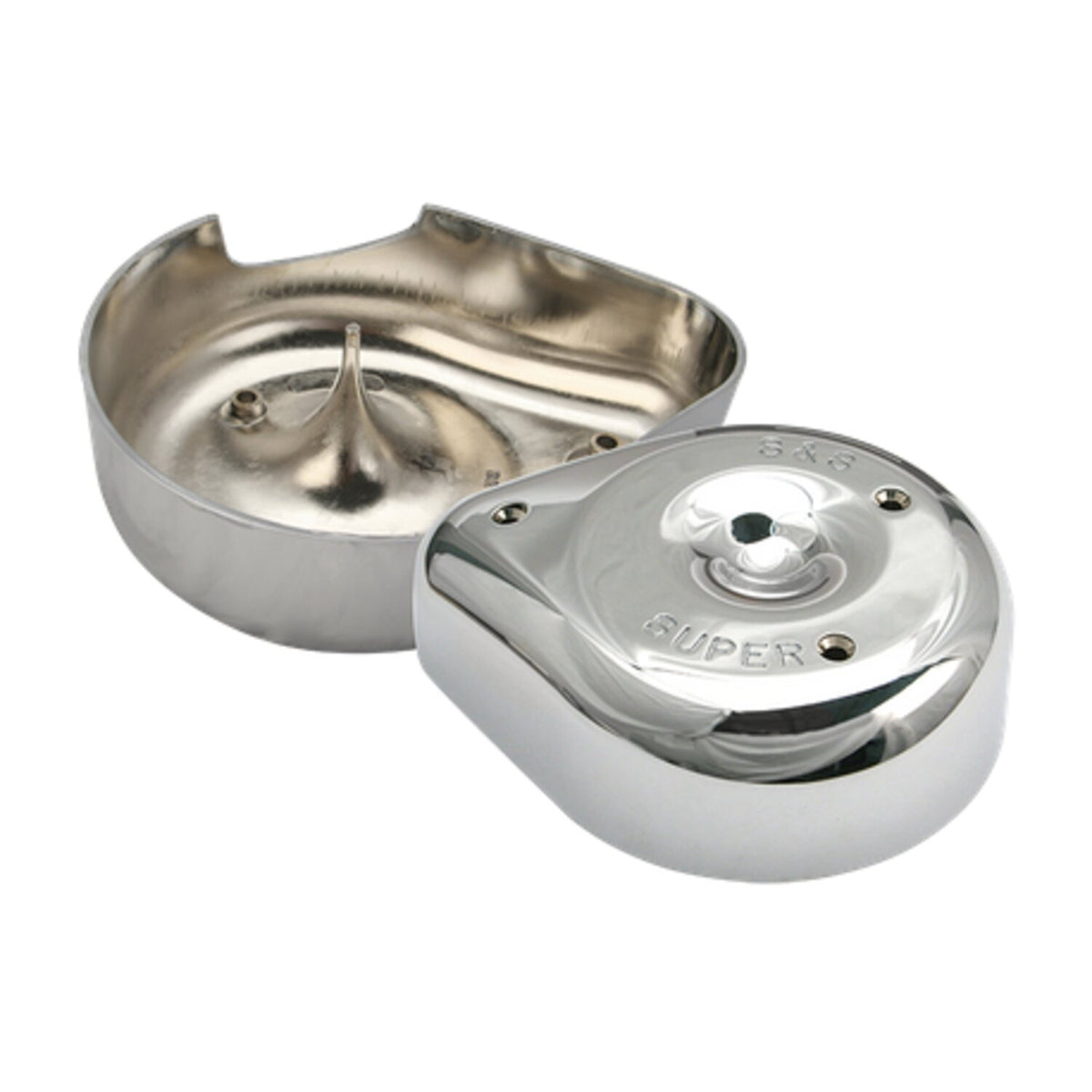 S&S, Super E/G air cleaner cover, notched. Chrome