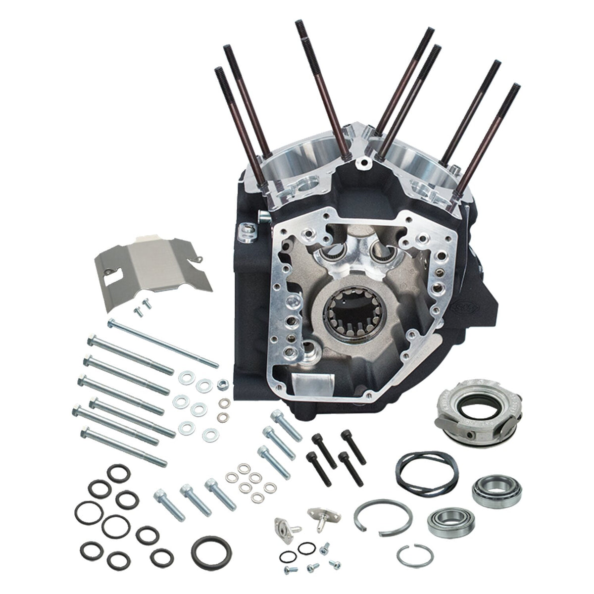 S&S, 99-06 crankcase assembly, 3-3/4" STD bore. Black