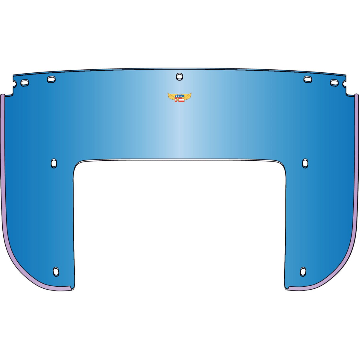 National Cycle, Beaded 5-bolt lower window. Blue