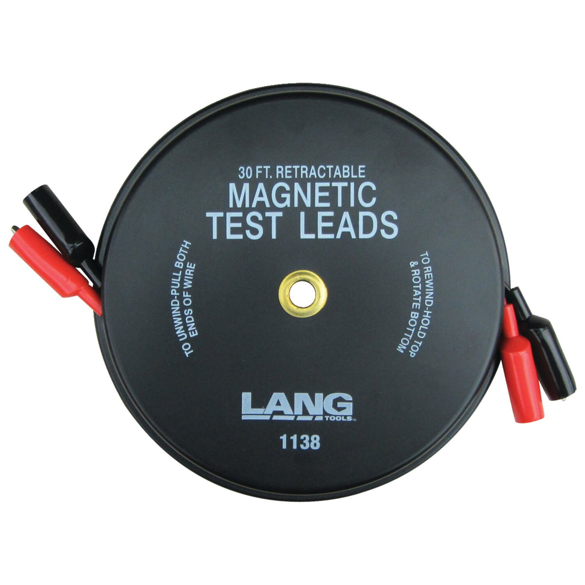 Lang Tools, retractable electrical test lead. Magnetic