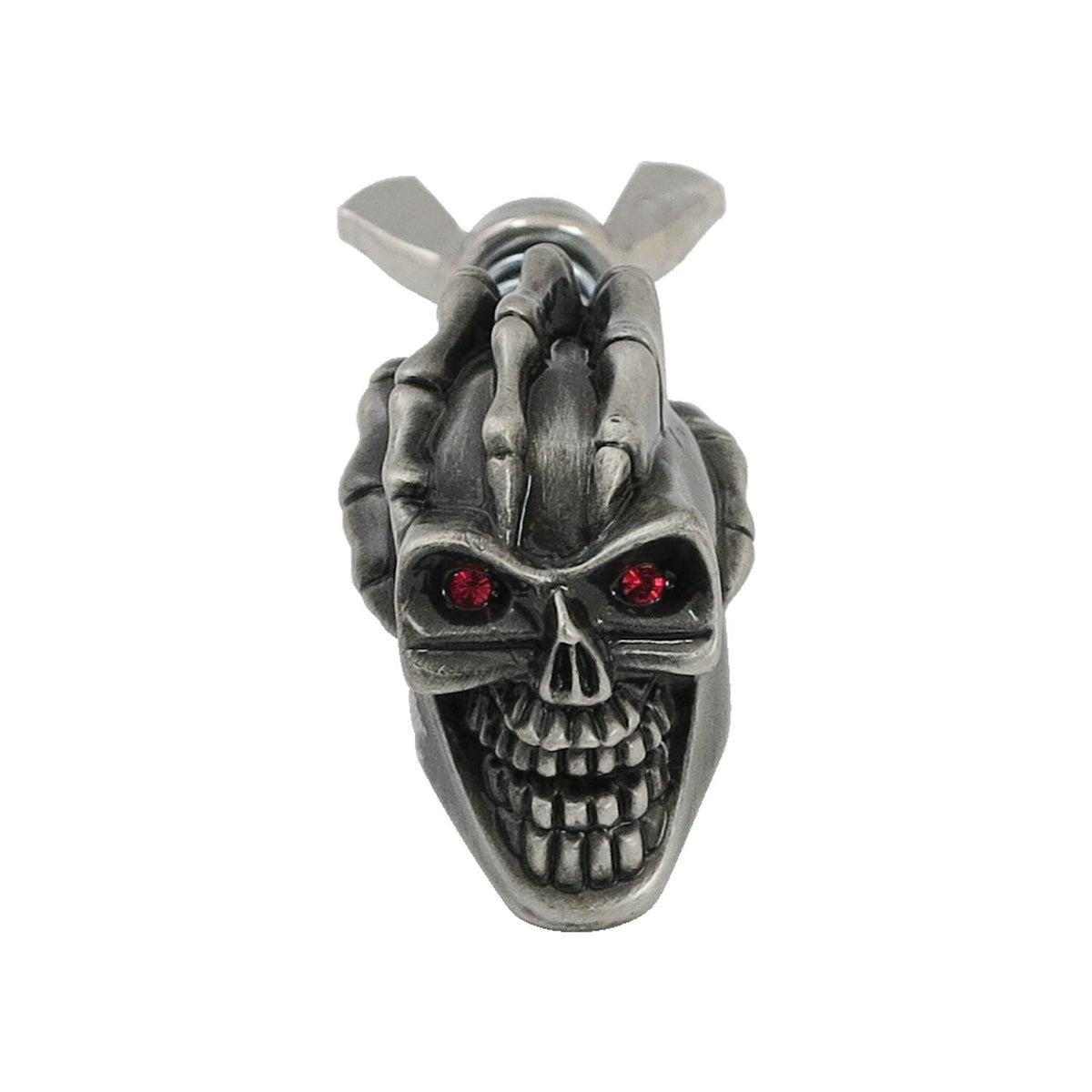 License plate mount kit Loki skull. Pewter