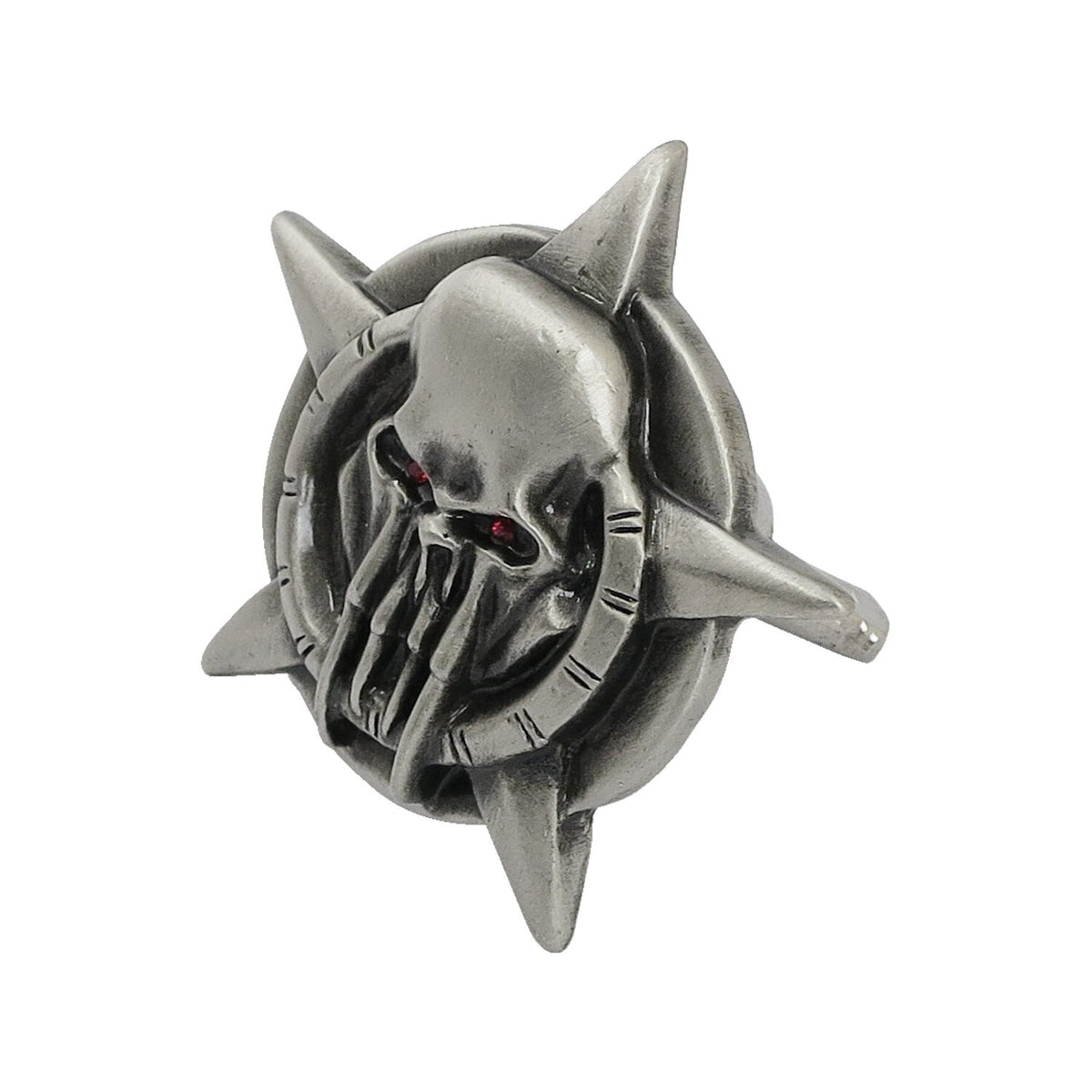 License plate mount kit Barbarian skull. Pewter