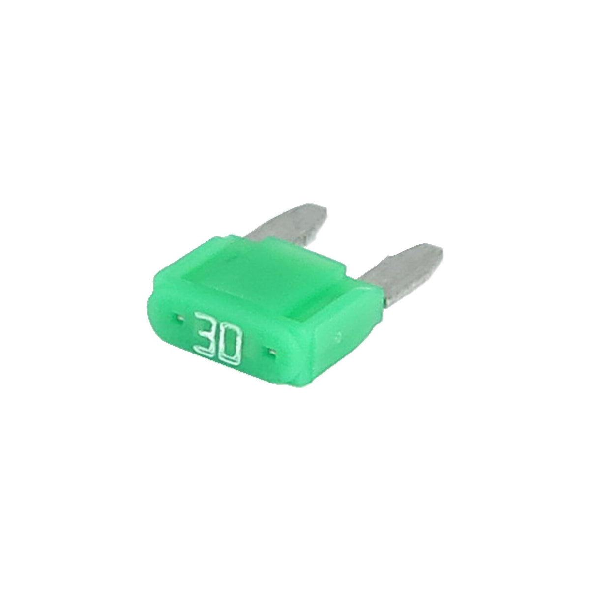 Mini fuse with LED indicator. Green, 30A