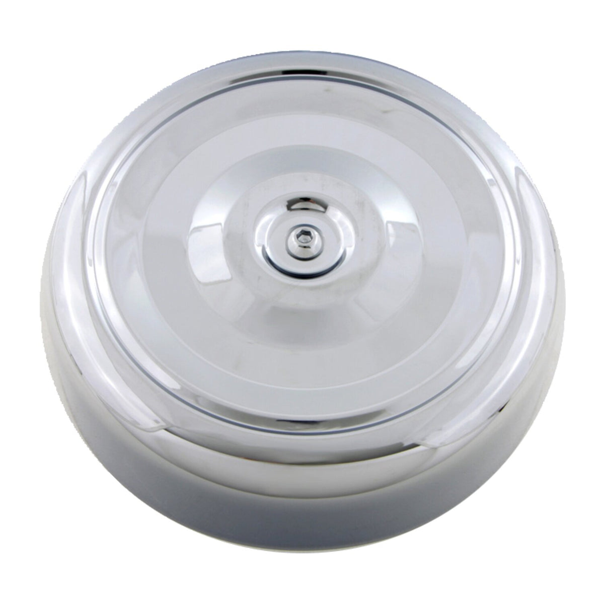 Air cleaner cover, Bobber style. 7" diameter. Chrome