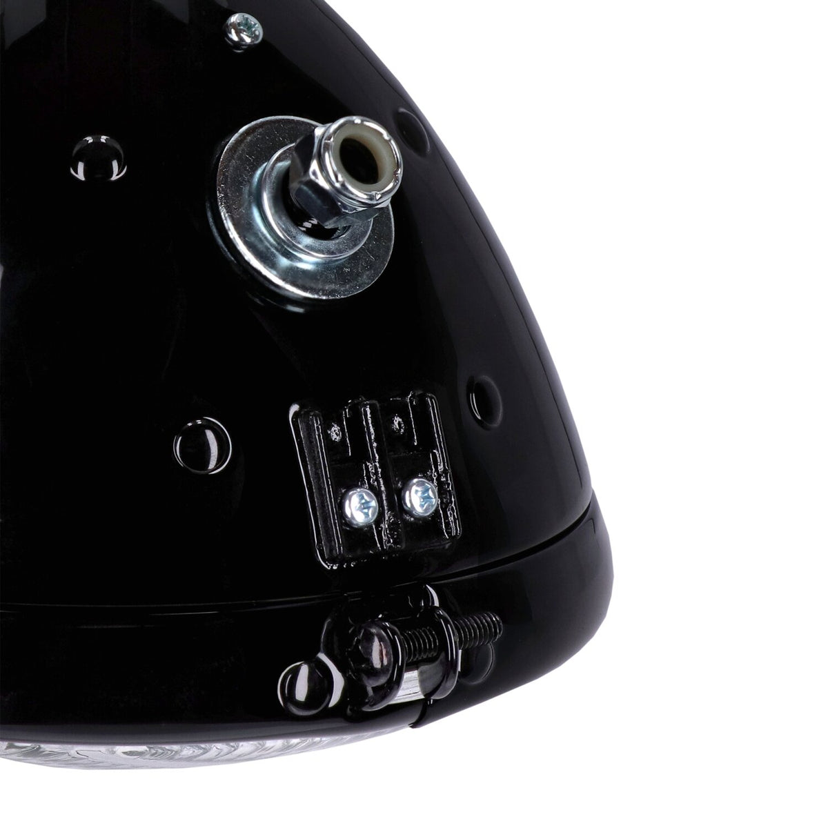 6-1/2" springer headlamp assembly. 12v. Black