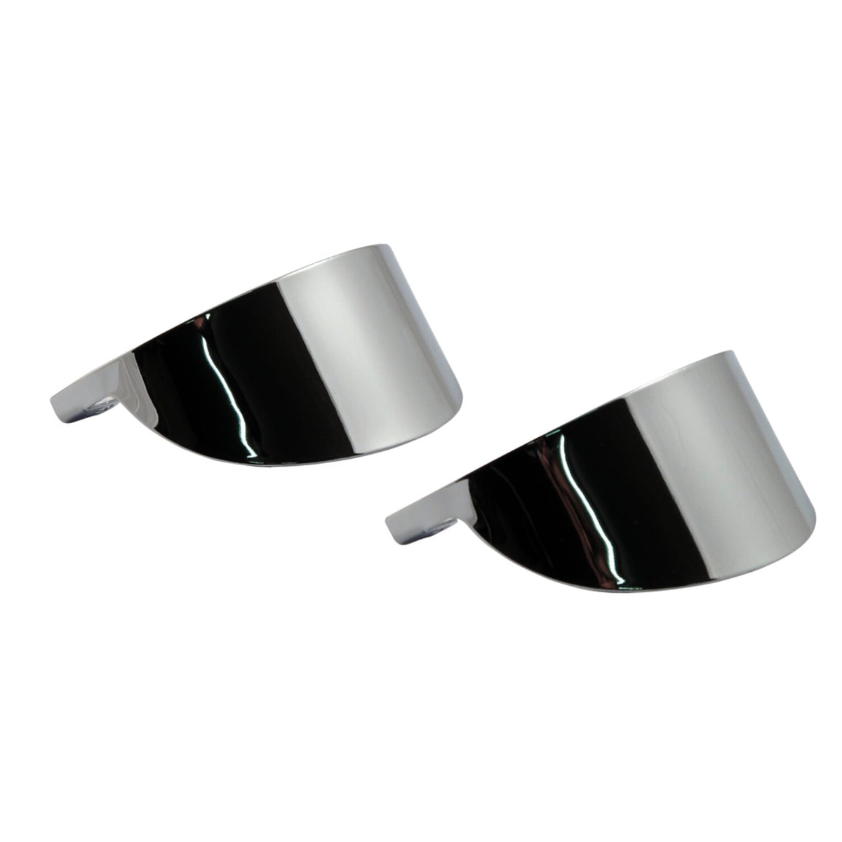 Smooth turn signal visor set. Chrome
