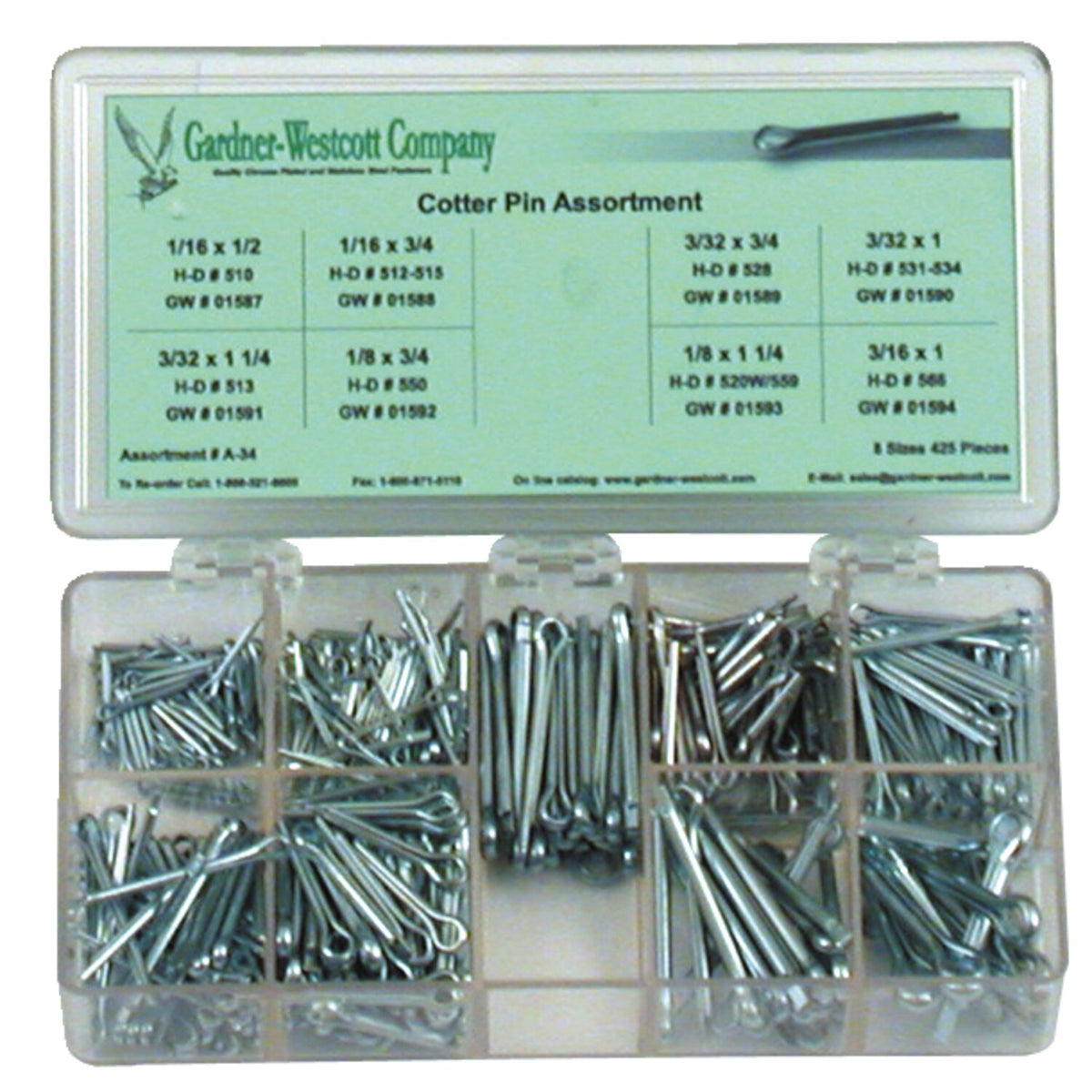 Cotter pin assortment tray