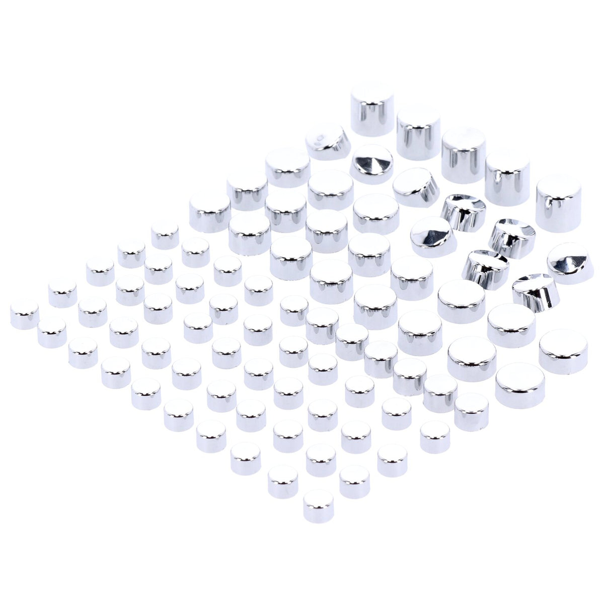 Smoothtopps, push-on cover set (83pc). Chrome
