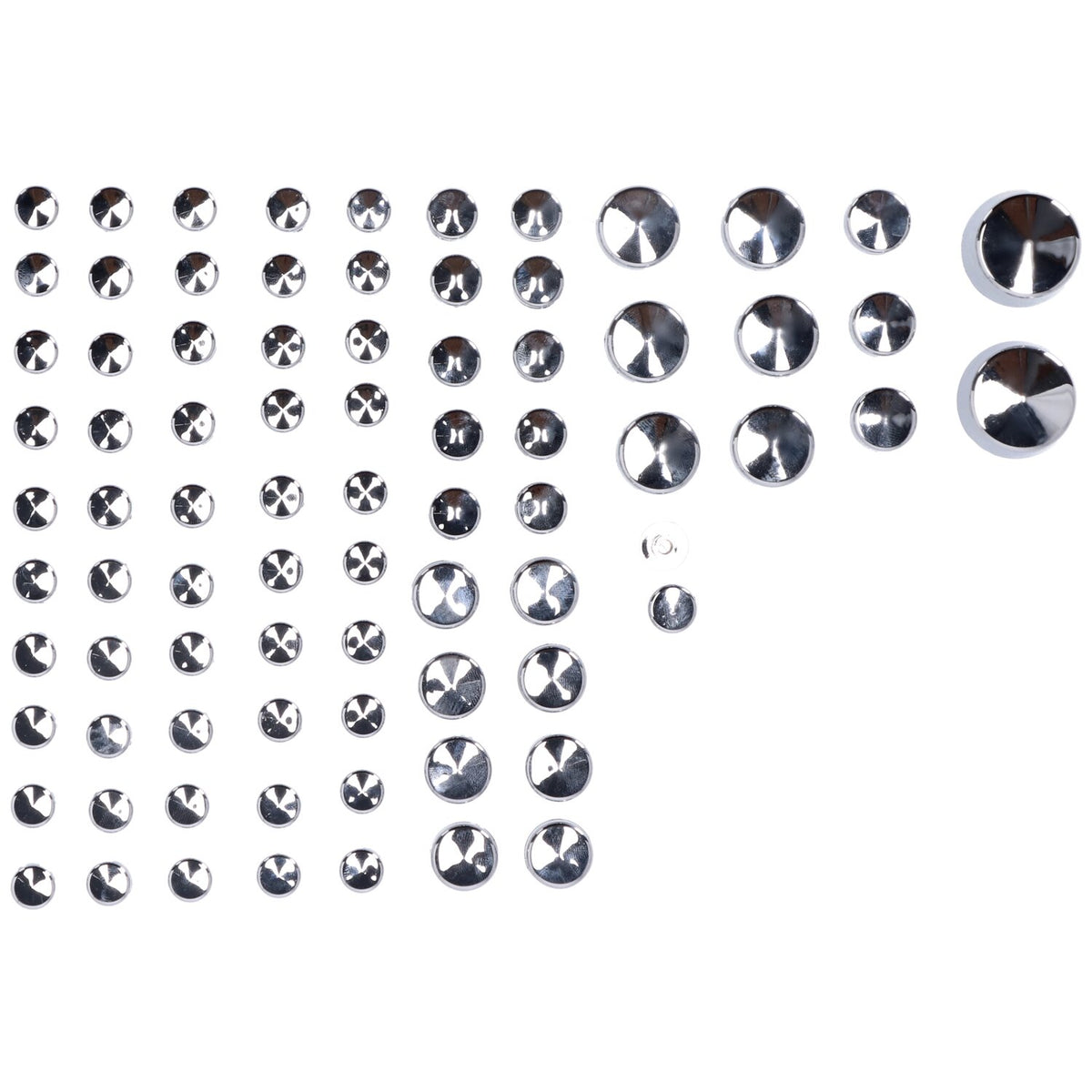 Smoothtopps, push-on cover set (81pc). Chrome