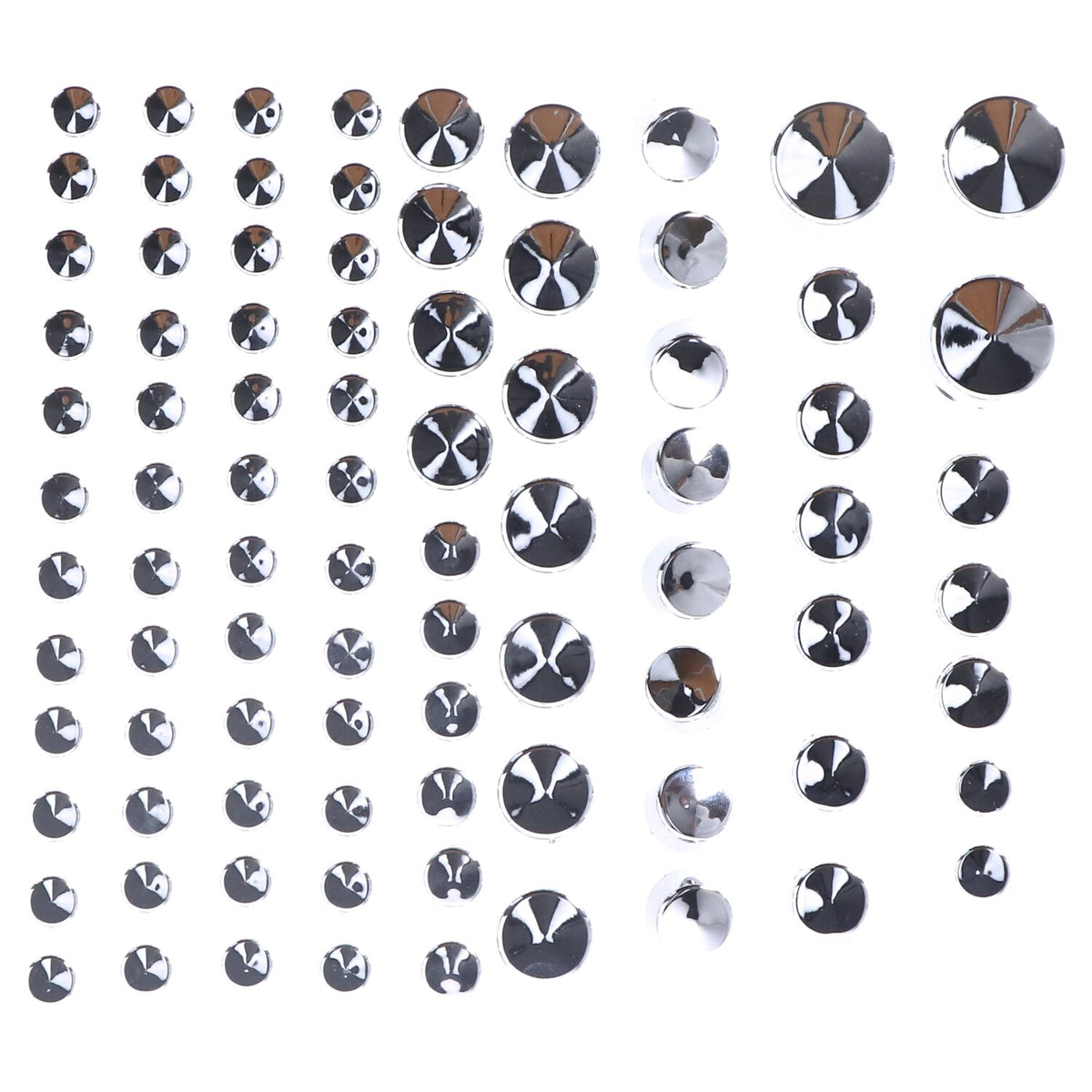 Smoothtopps, push-on cover set (87pc). Chrome