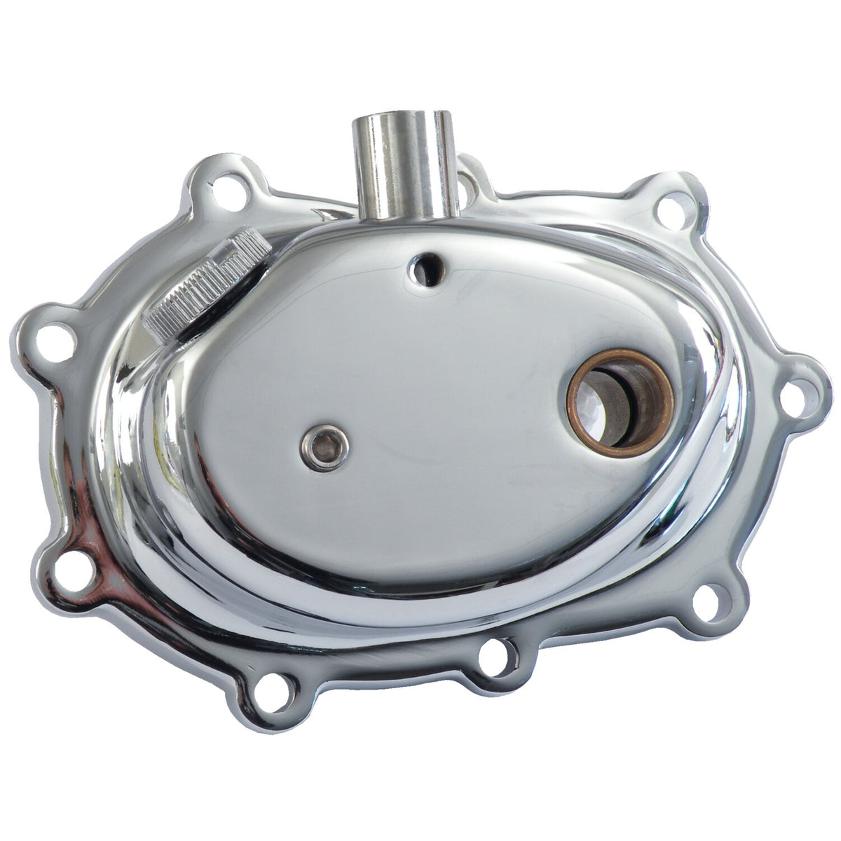 Transmission end cover. kickstart. Chrome