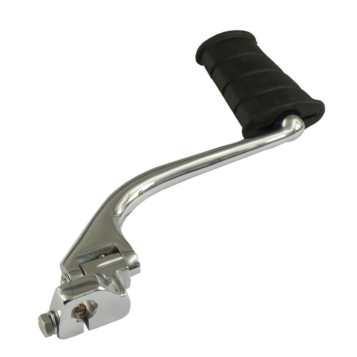 Late style swing-out kickstart arm. flat pedal