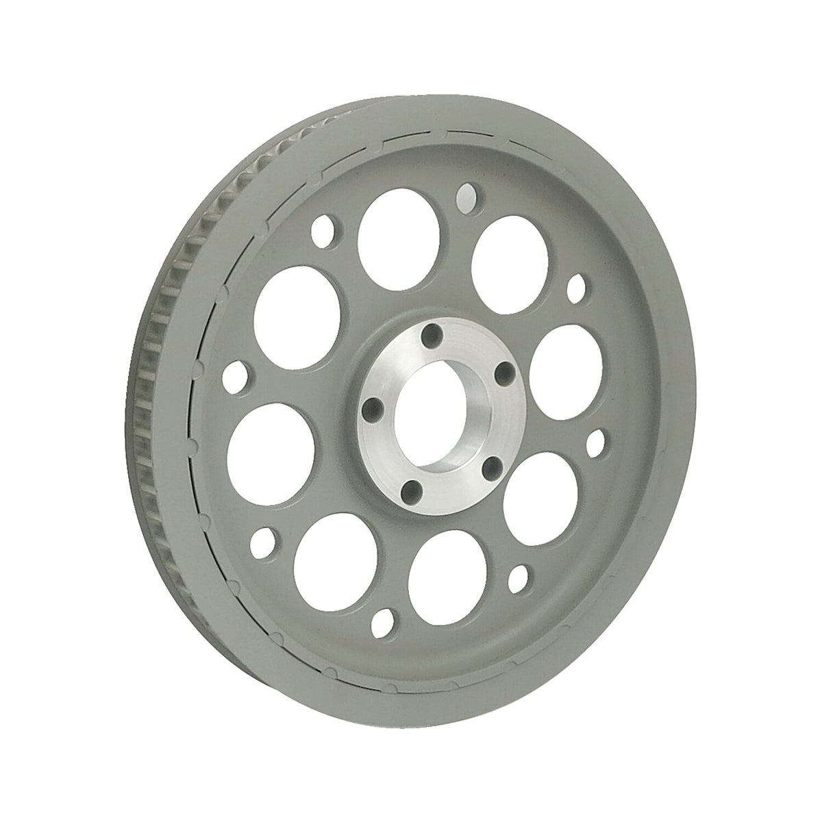 Reproduction OEM style wheel pulley 70t, 1-1/8" belt. Silver