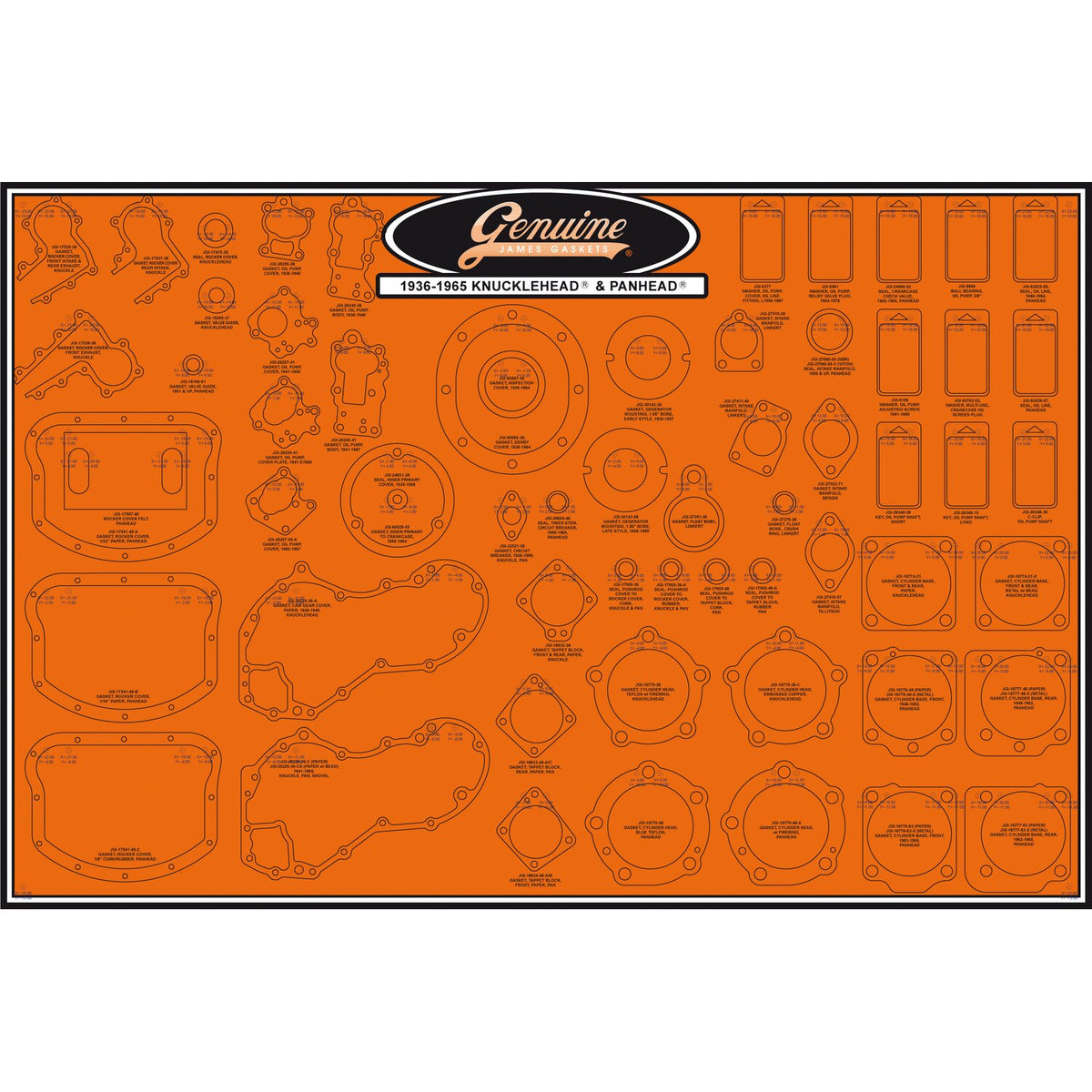 James, gasket & seal board. Knuckle & Pan