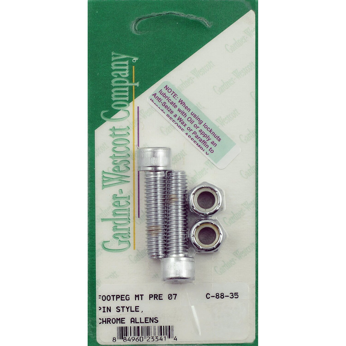 Gardner-Westcott, foot peg mount kit. Chrome