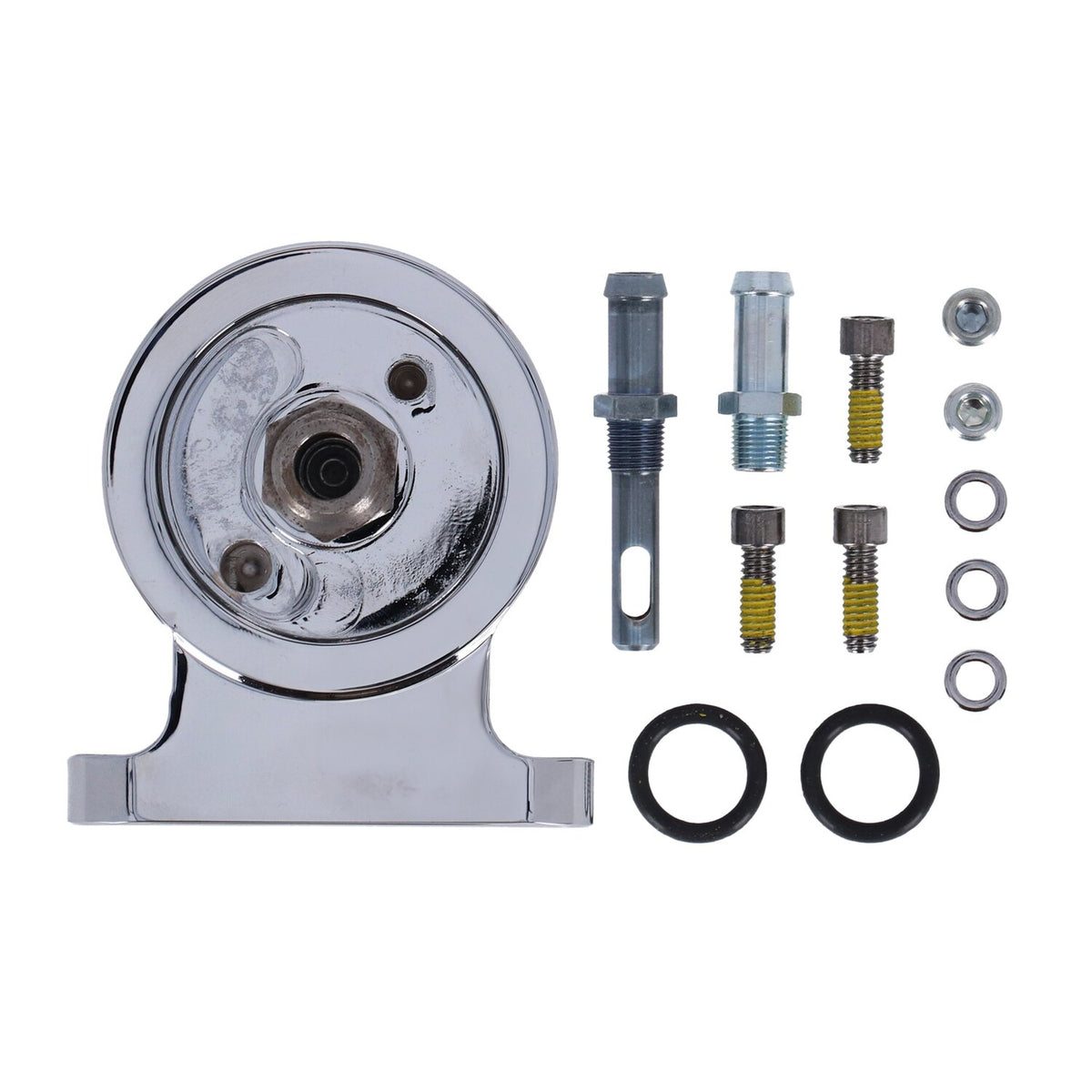 S&S, Twin Cam billet oil filter mount kit. Chrome