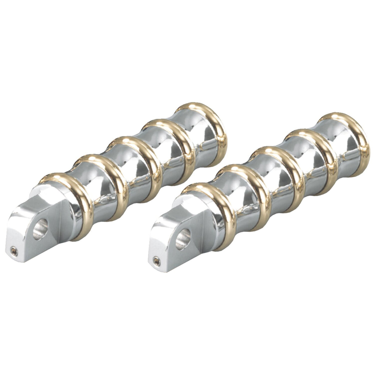 K-Tech, Vintage rider foot pegs. Polished & Brass