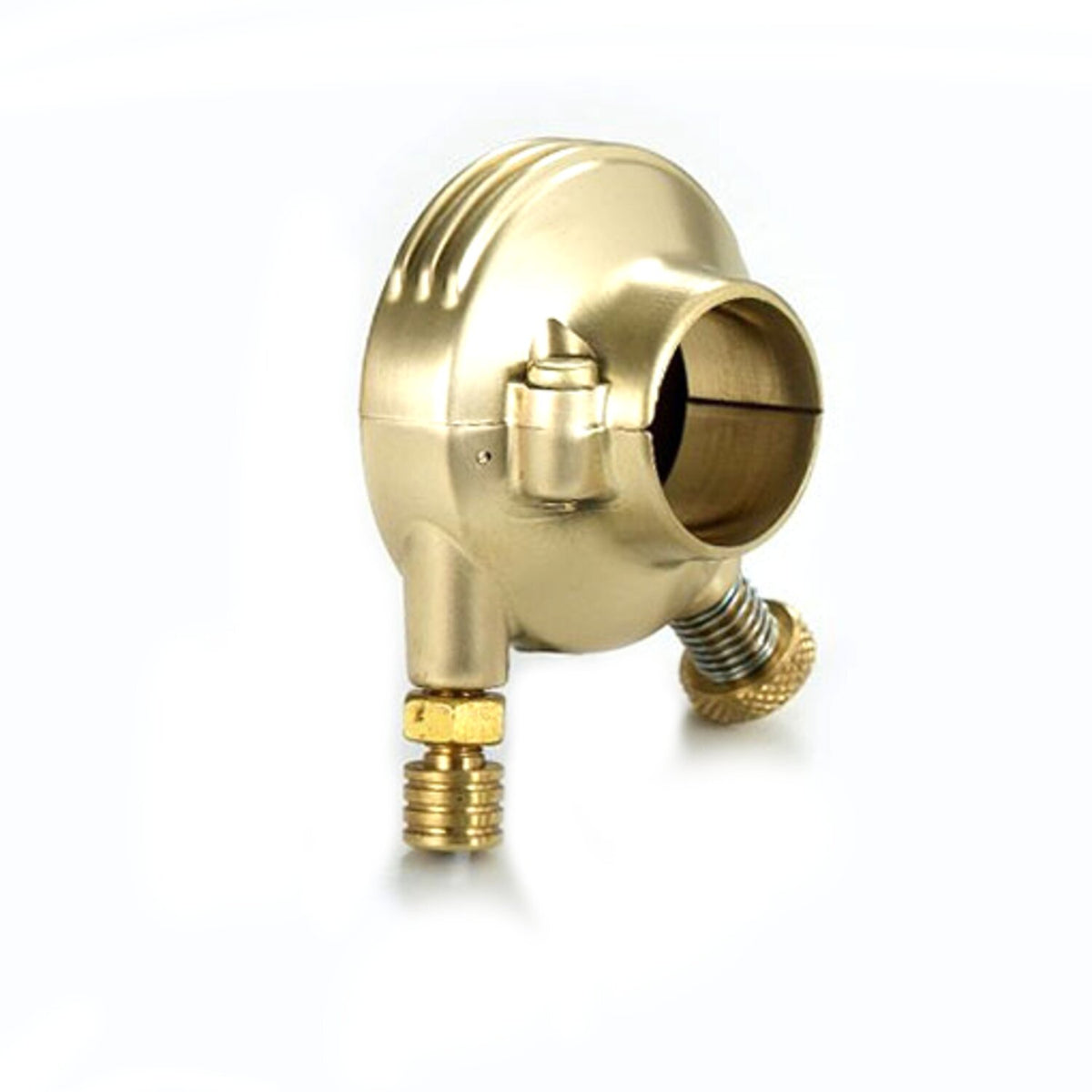 K-Tech DeLuxe external throttle housing. Satin brass