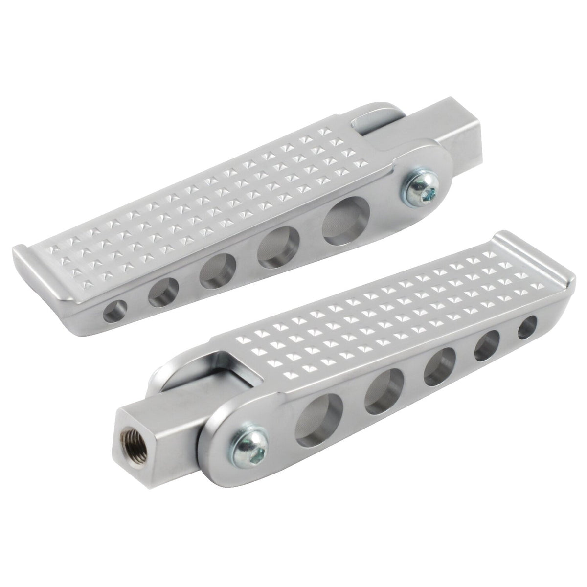 Kustom Tech, cast brass knurled footpeg set. Chrome