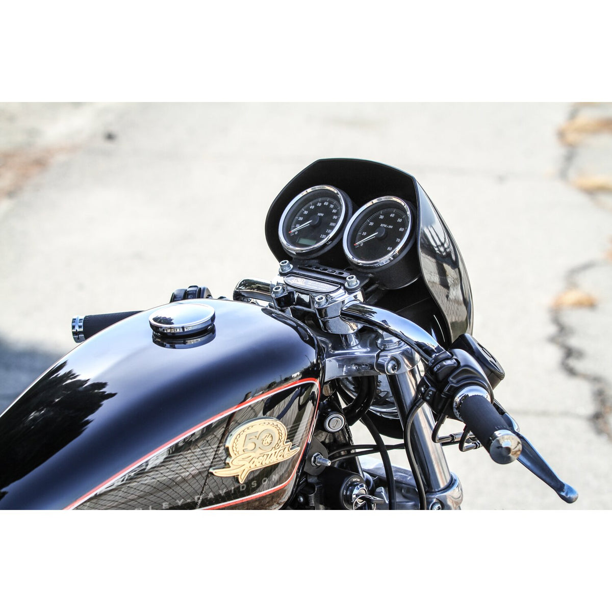 Burly, 1" Clubman bars. Chrome