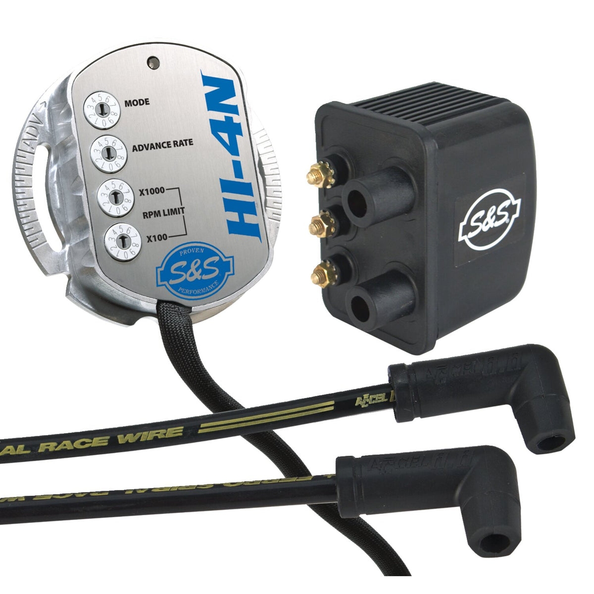 S&S, HI-4N  ignition module, coil & spark plug wire  kit
