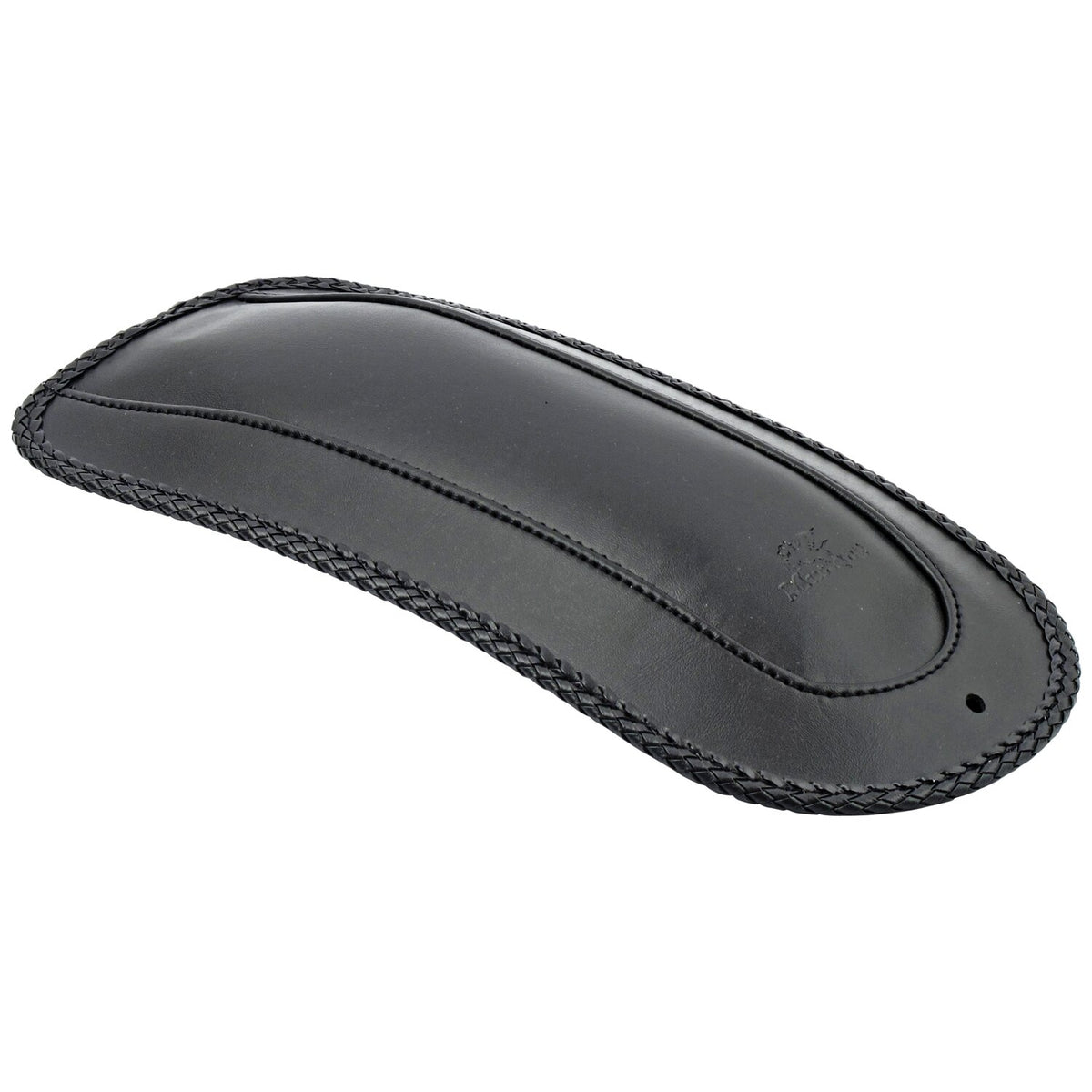 Mustang, rear fender bib. Plain with braided edges