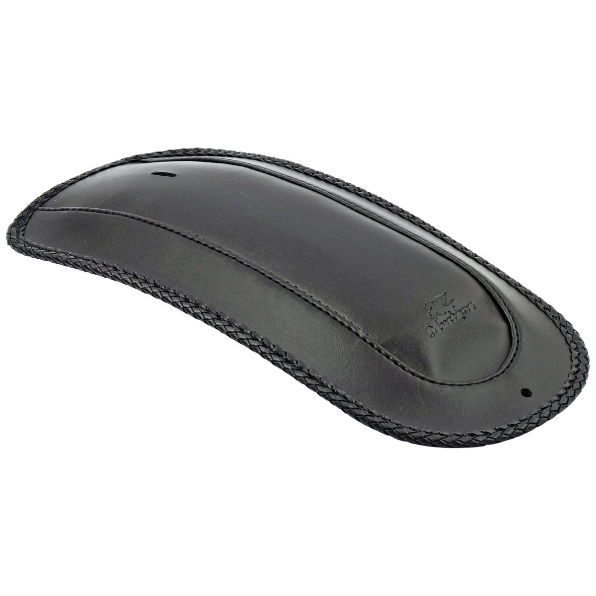 Mustang, rear fender bib. Plain with braided edges