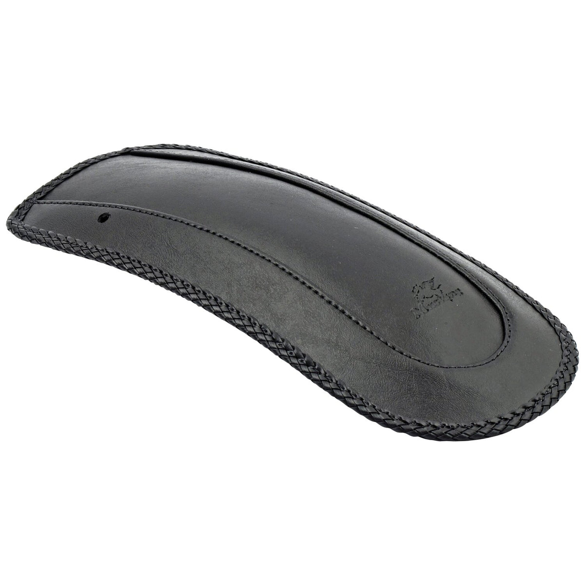 Mustang, rear fender bib. Plain with braided edges