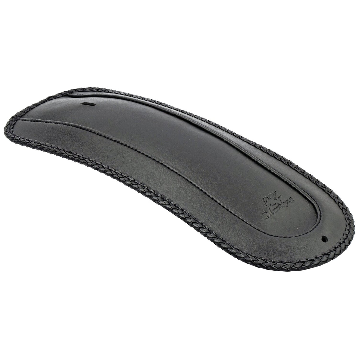 Mustang, rear fender bib. Plain with braided edges