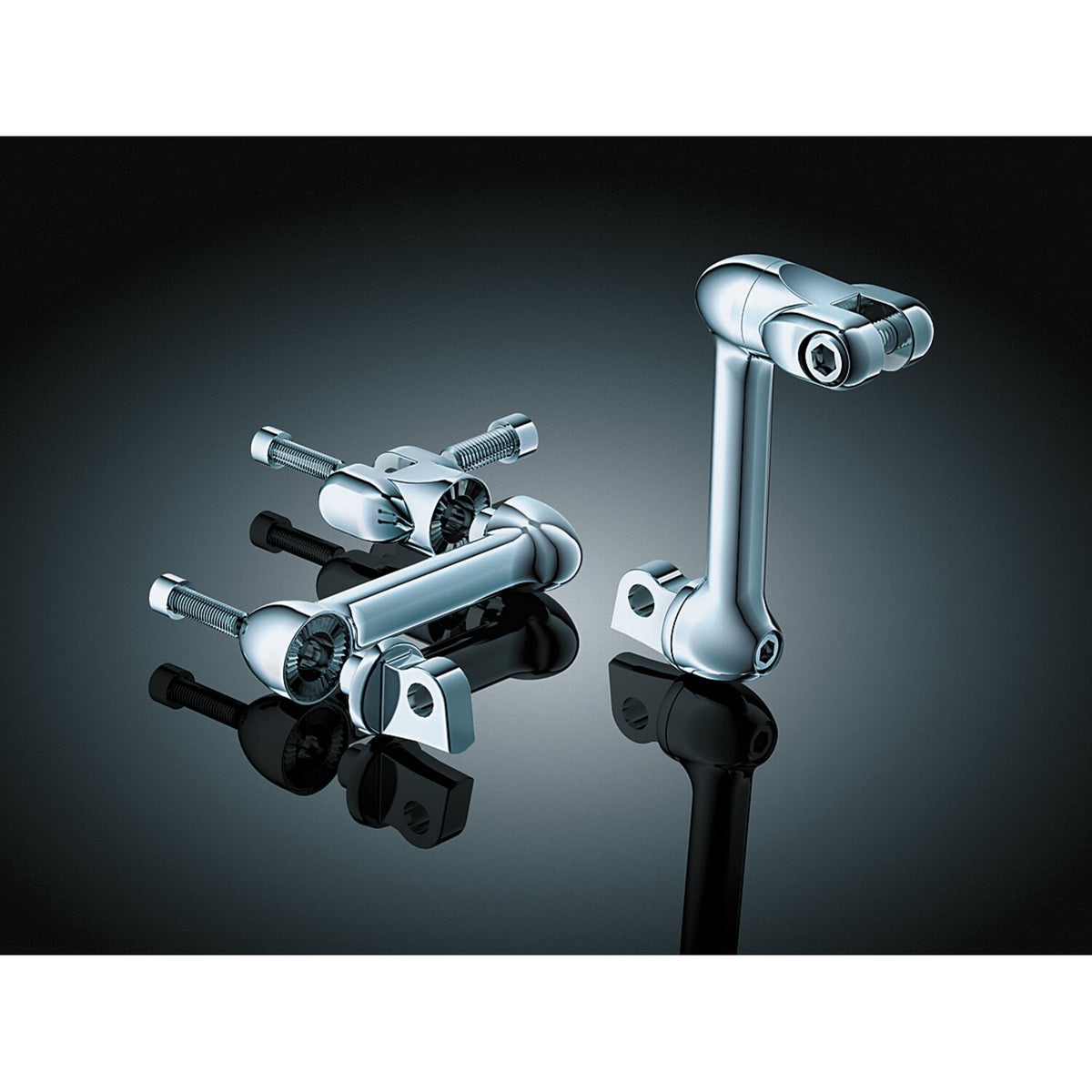 Kuryakyn, Adjustable passenger offset mount set. Chrome