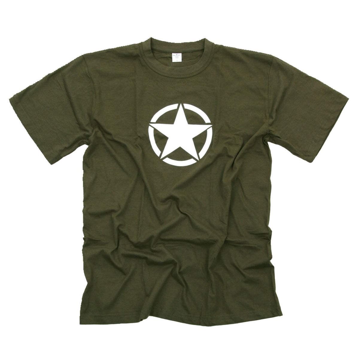 Army Surplus White star t-shirt green