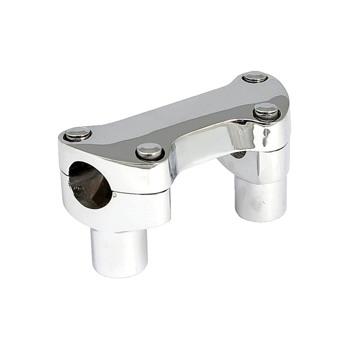 2" rise handlebar riser set + top clamp with lip. Chrome
