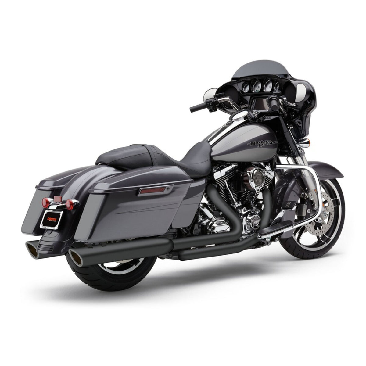 Cobra, 909 Twins 4" slip-on mufflers. Black