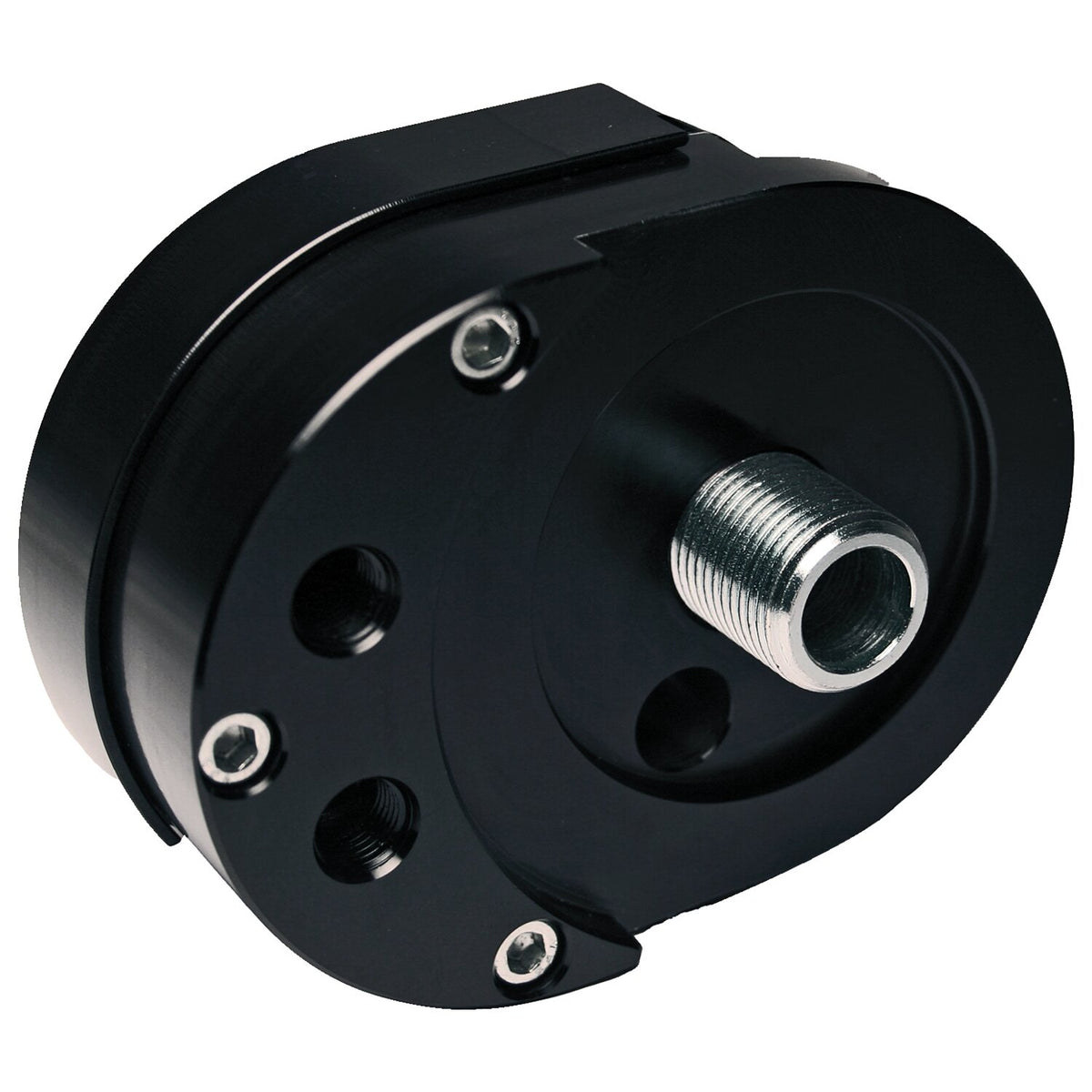 Feuling, offset oil filter adapter. Black