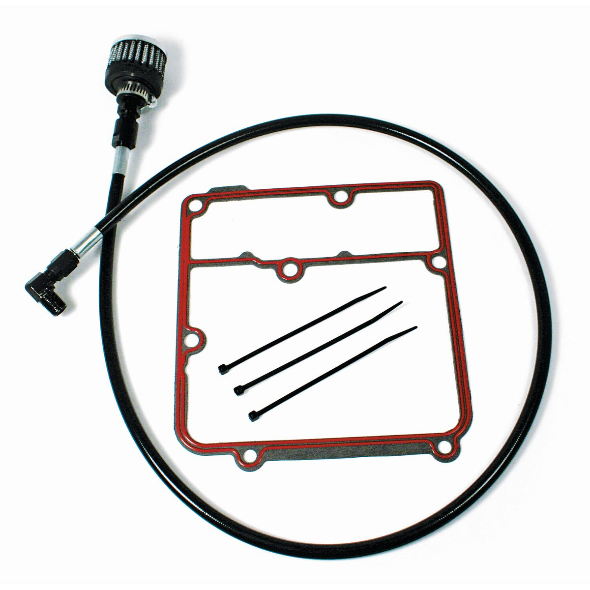Feuling, oil tank breather kit. Black. Dyna
