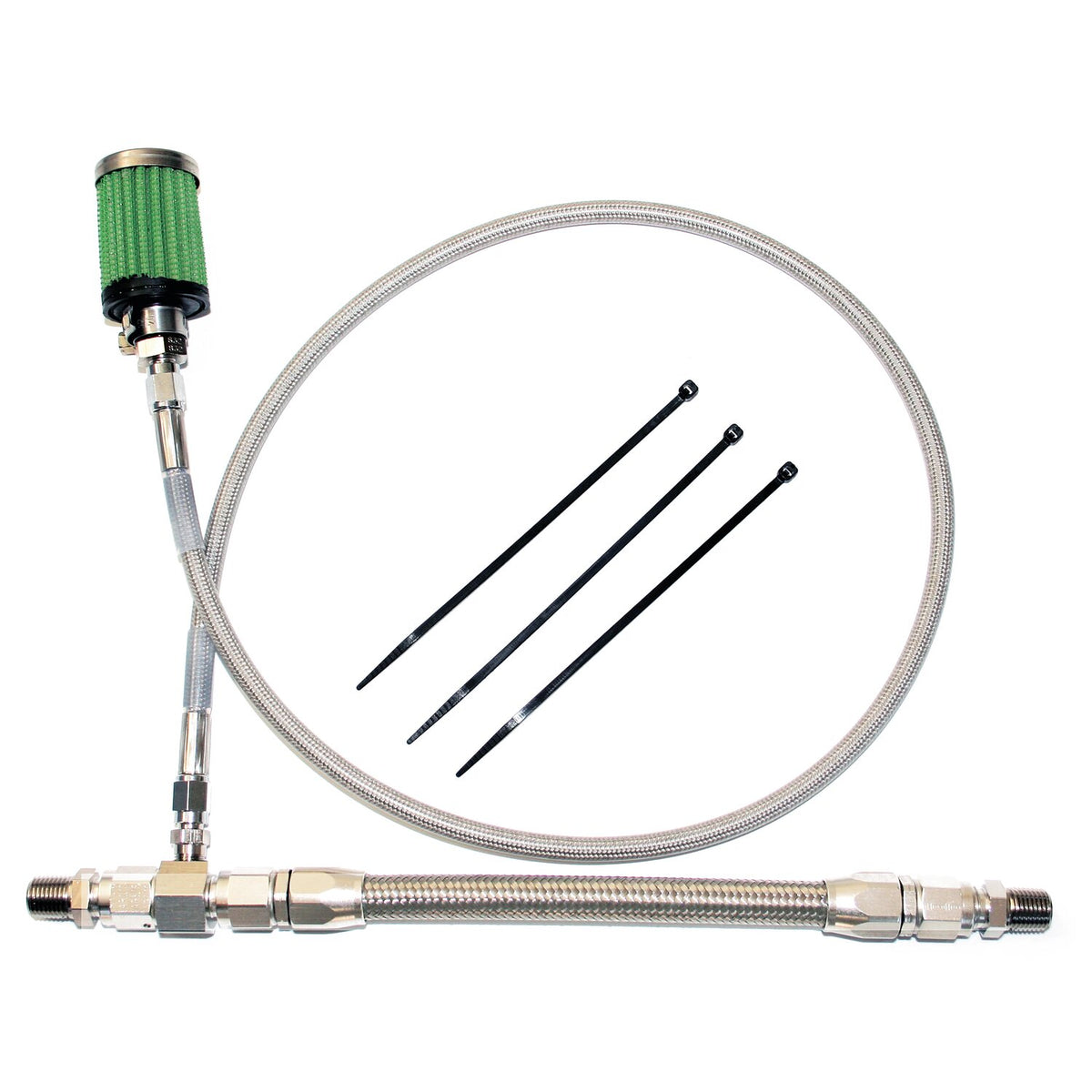 Feuling, oil tank breather kit. Polished. Touring