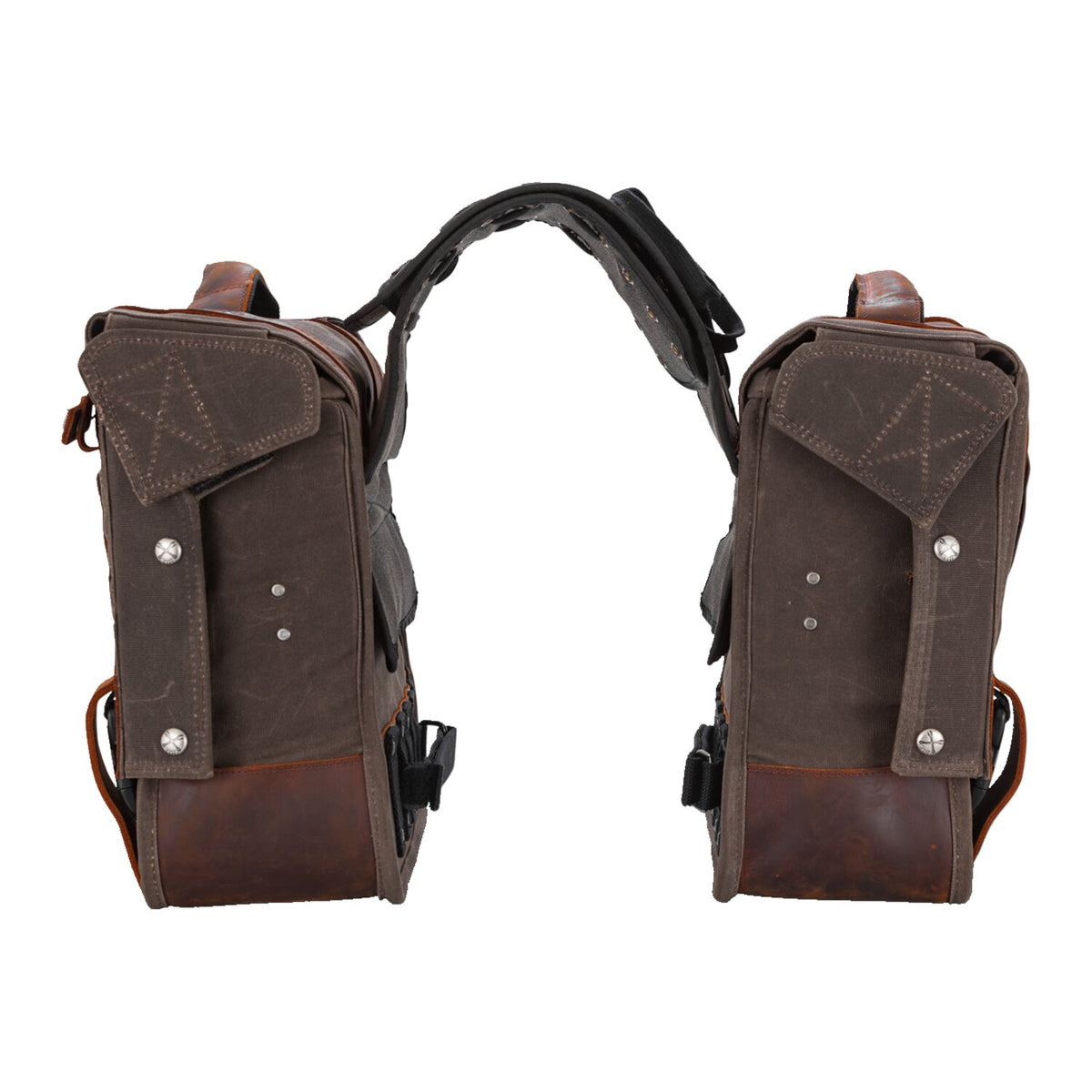 Burly Voyager throwover saddlebags dark oak